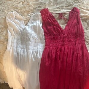 Pink and White Sleeveless Dresses Abercrombie